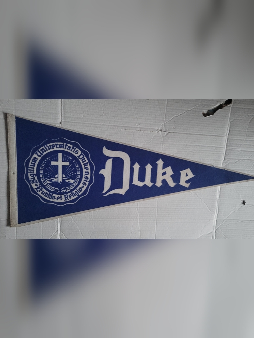 Vintage Duke University Felt Pennant 28" Blue Devil